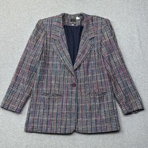 Mark Alan Blazer Womens 12 Multicolor Silk Tweed Boucle Jacket Notch Lapel Lined